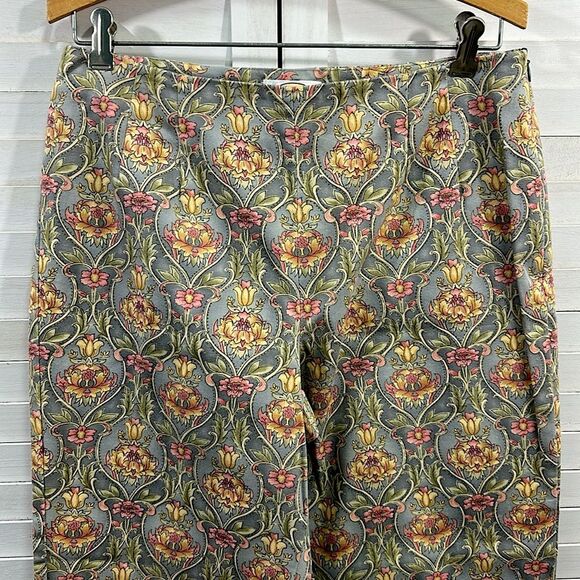 Talbots Ankle Pants Size 12P Side Zip Scroll Print Vintage 80s - Picture 4 of 11